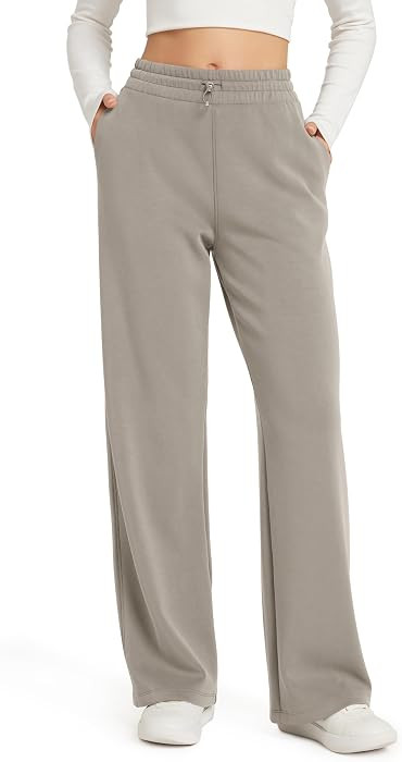 ODODOS Women's Modal Soft Wide Leg Pants with Pockets Adjustable Shockcord High Waist Casual Lounge Pants-27/29/31" Inseam | Amazon (US)