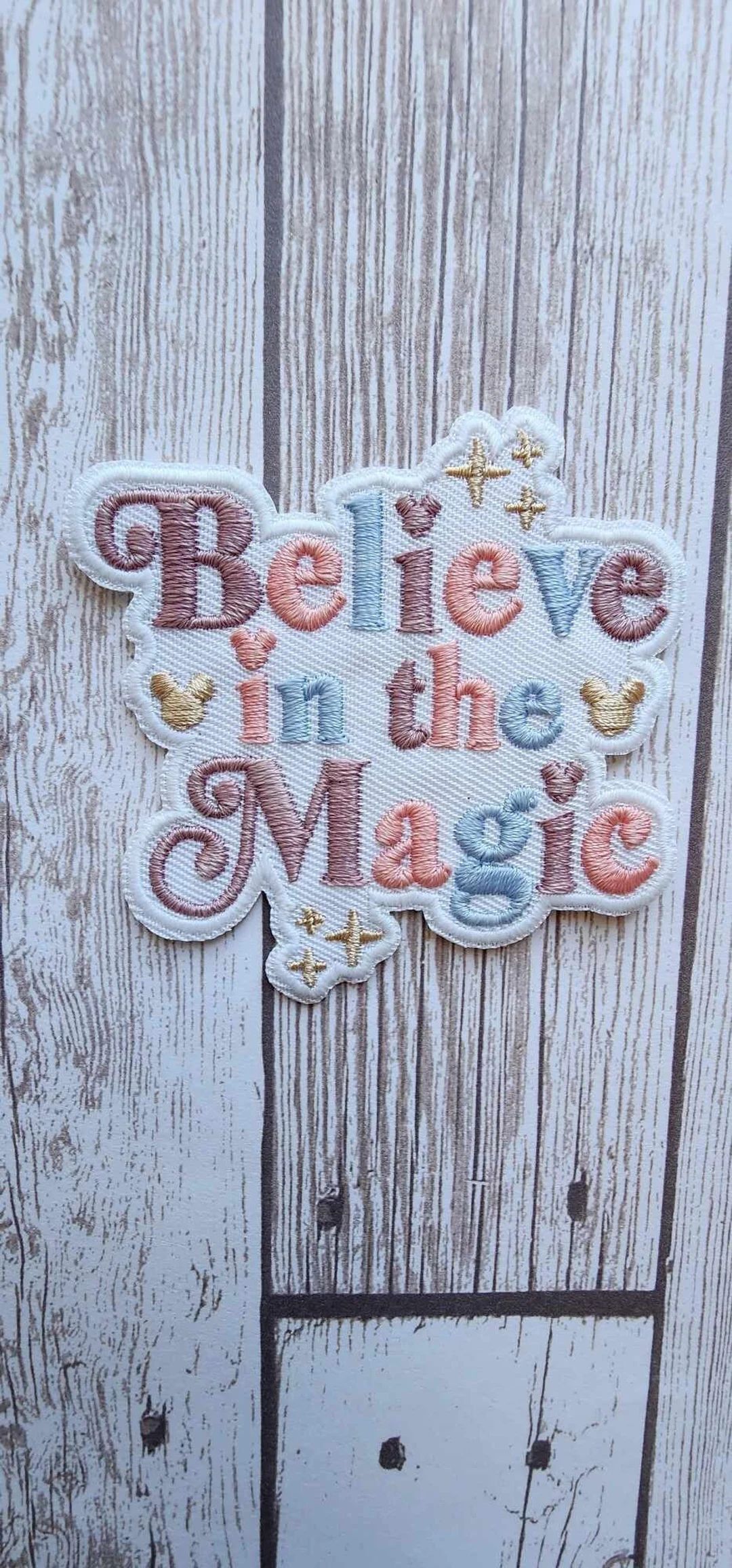 IN STOCK Now 3" Neutral Believe in the Magic Disneyland Resort Disney Parks Embroidered Iron On P... | Etsy (US)