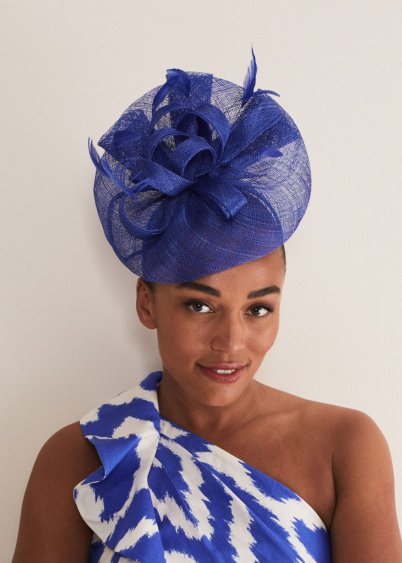 Blue Bow and Feather Fascinator | Phase Eight (UK)