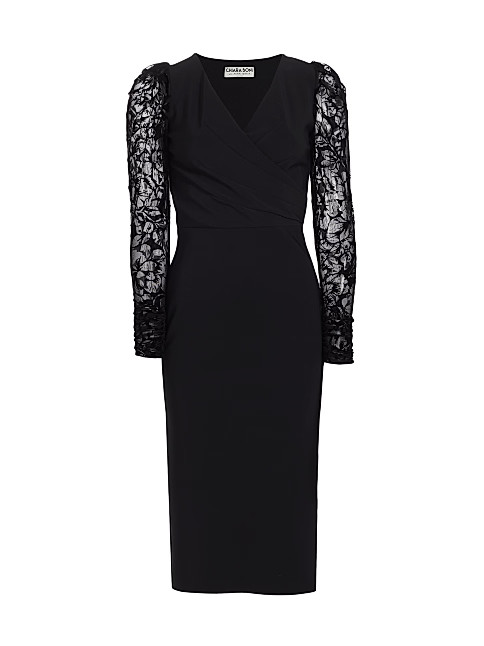 Inari Lace-Sleeve Cocktail Midi-Dress | Saks Fifth Avenue