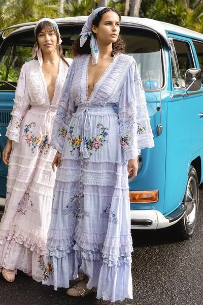 EMBROIDERED MAXI DRESS/DUSTER - Charm your way  IN LAVENDER | outdazl