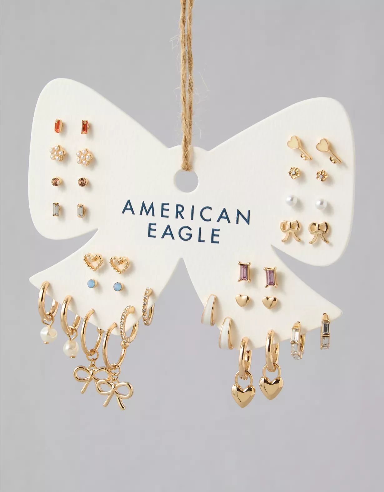 AEO Bow Earrings 18-Pack | American Eagle Outfitters (US & CA)