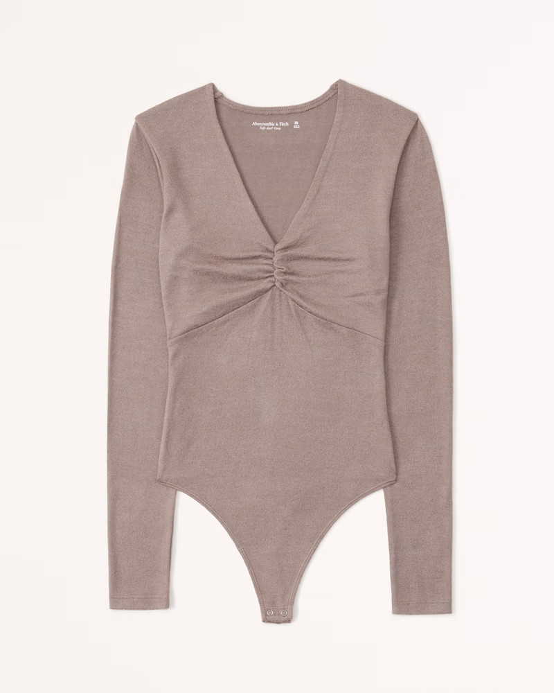 Long-Sleeve Cozy V-Neck Bodysuit | Abercrombie & Fitch (US)
