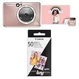 Canon Ivy CLIQ+ 2 Instant Camera Printer, Smartphone Printer, Rose Gold Canon Zink Photo Paper Pack, | Amazon (US)