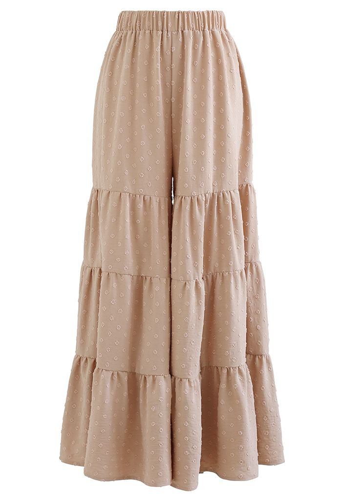 Sunny Days Wide-Leg Pants in Apricot Dots | Chicwish