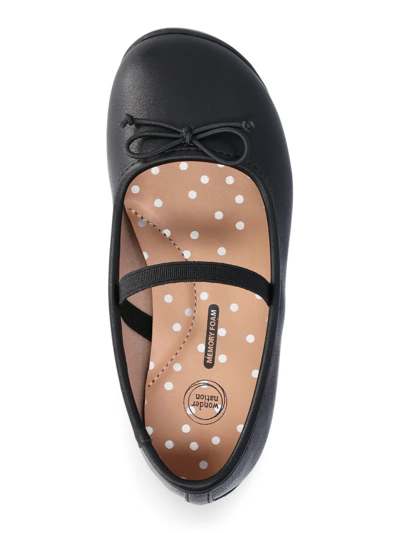 Wonder Nation Girls Bow Ballet Flats | Walmart (US)