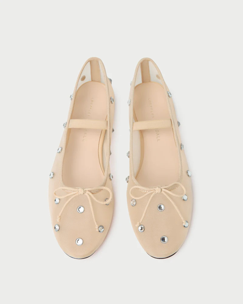 Leonie Caramel/Crystal Ballet Flat | Loeffler Randall