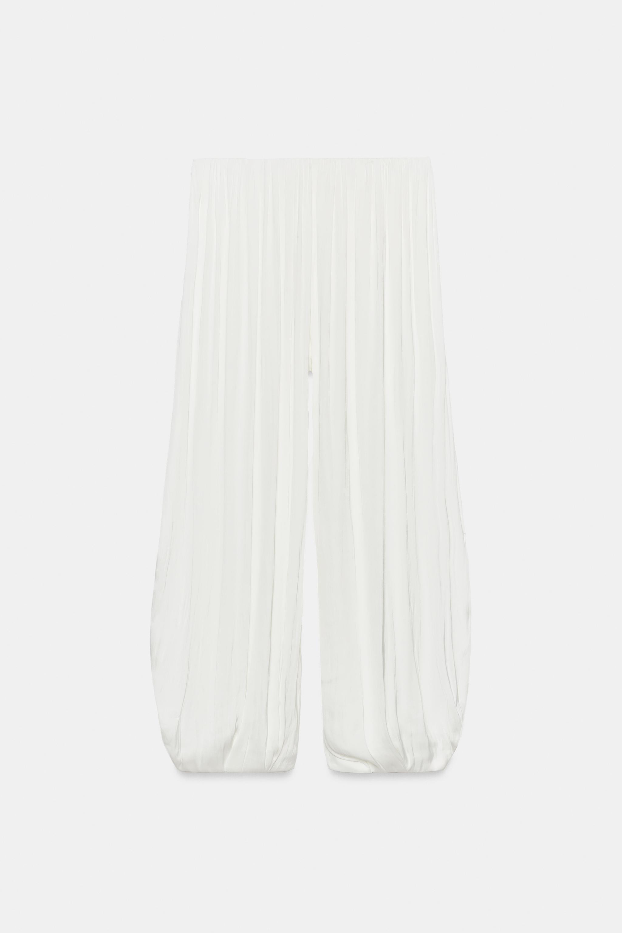 SATIN PLEATED TROUSERS | Zara UK