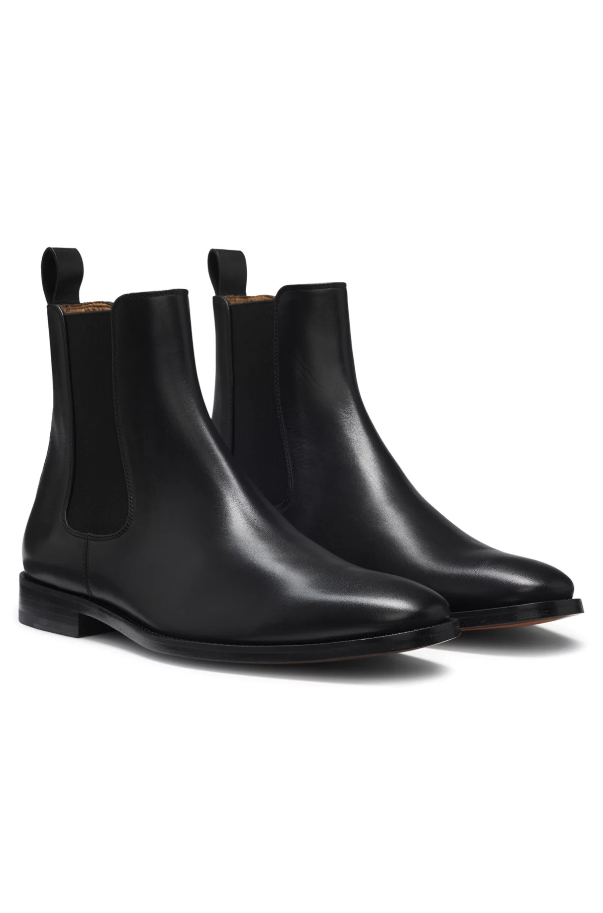 Elasticated-panel Chelsea boots in leather | Hugo Boss (US)