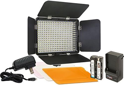 VidPro LED-330 On-Camera LED Video Light Kit, Includes Built-in Barn Doors, NP-F550 Type Battery,... | Amazon (US)