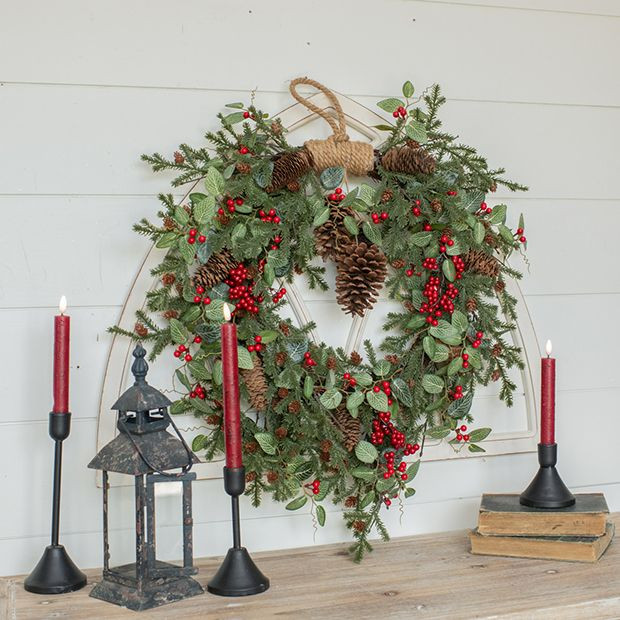 Festive Holiday Hanging Wreath | Antique Farm House