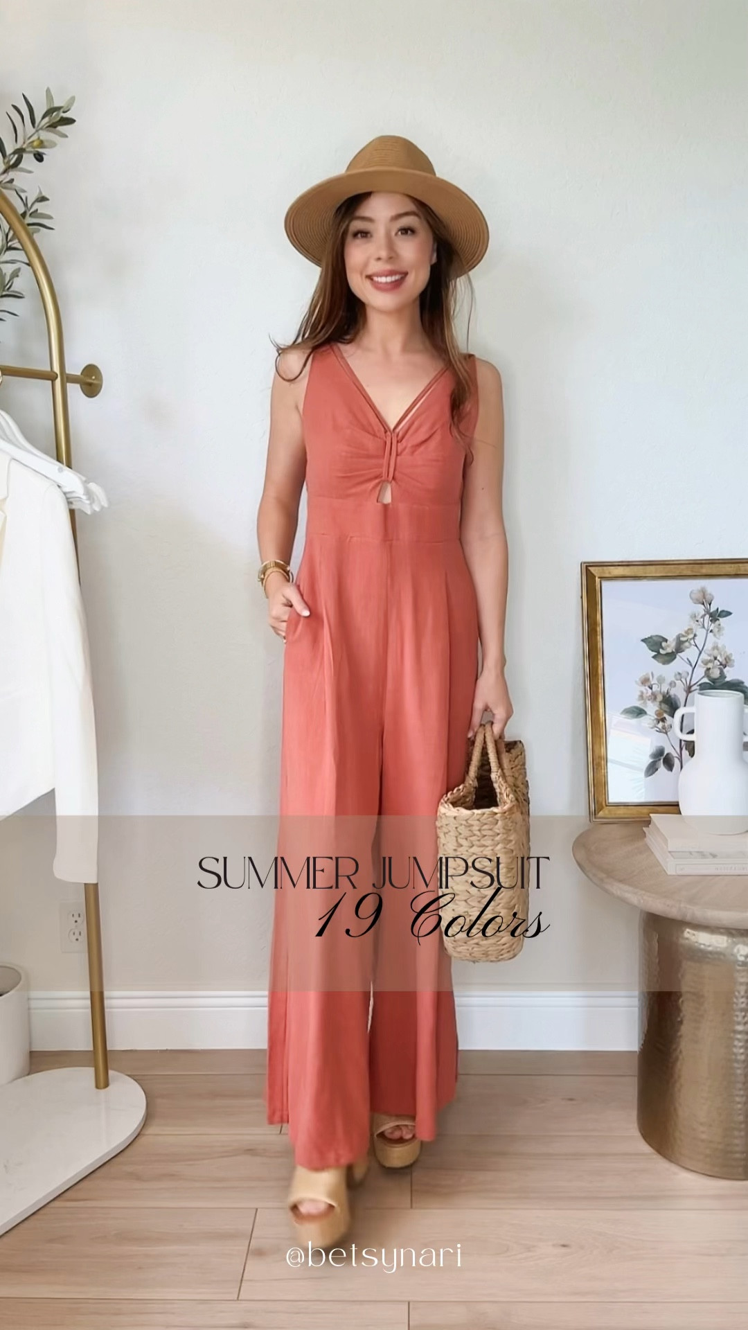 19 color options for this one! 👏✨

Follow me @BetsyNari in the @shop.ltk app for exclusive content. 💛🫶✨

I love this design and fabric for summer. I thought you would find it cute too, with his cut out detail and neck design. It is also practical with the adjustable straps at the shoulders. 

I am showing the color Rust; my other favorite colors are Deep Blue, Fuchsia, Olive, White, & for a fun tropical vibe - Peach. ✨


True to Size

I am wearing this with heels. I am just under 5’3, and I could wear this with flats comfortably. 

.
.
.
.
.

#outfitinspo #outfitideas #outfitideasforwomen #outfitideas4you #summeroutfitideas #summeroutfitinspo #jumpsuitstyle #vacationoutfits #outfitsdaily #whattowearnow #whattoweartoday 

This reel is about a summer outfit that is styled and shoppable. A cute Amazon fashion find for women. A linen jumpsuit that is perfect for casual summer days and vacation. Outfit ideas for women by a petite fashion blogger. Budget friendly, affordable outfit idea.

#LTKfindsunder100 #LTKfindsunder50 #LTKstyletip