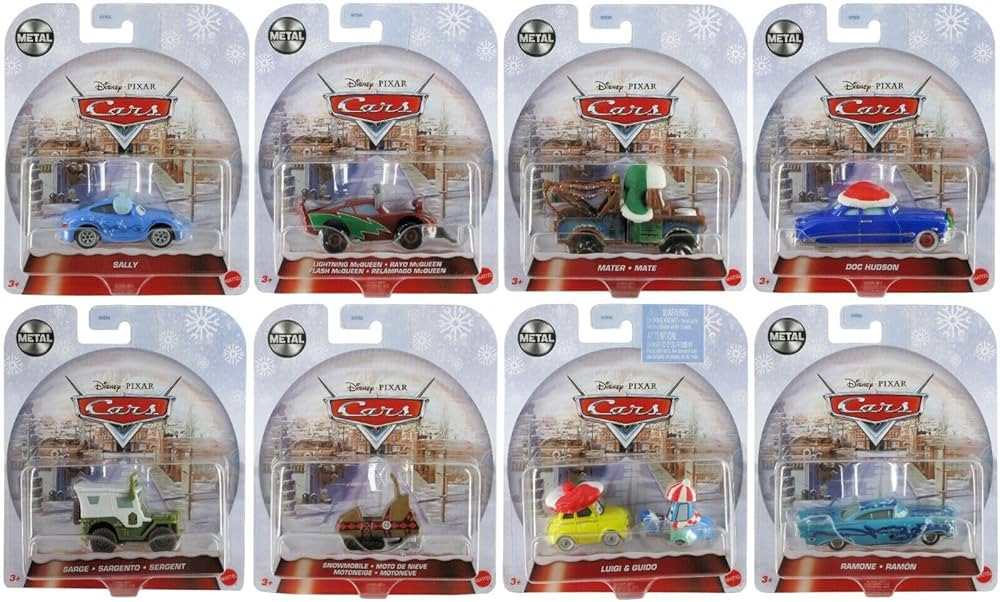 Mattel Disney Pixar Cars 2023 Holiday Christmas Special Edition Winter Series Complete Set of 8 D... | Amazon (US)