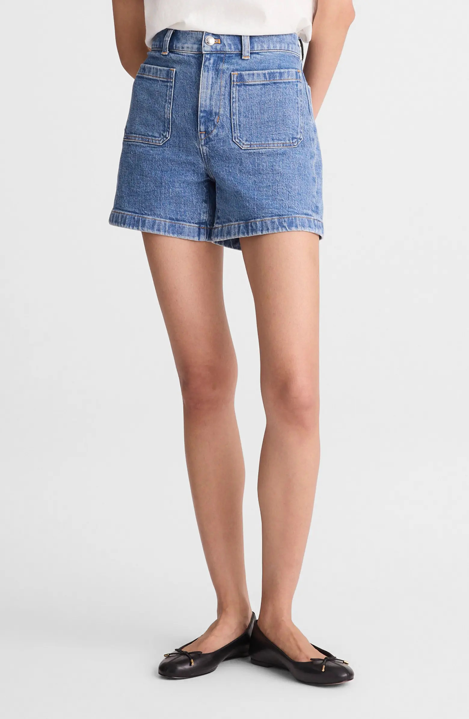 The Emmy Patch Pocket High Waist Denim Shorts | Nordstrom