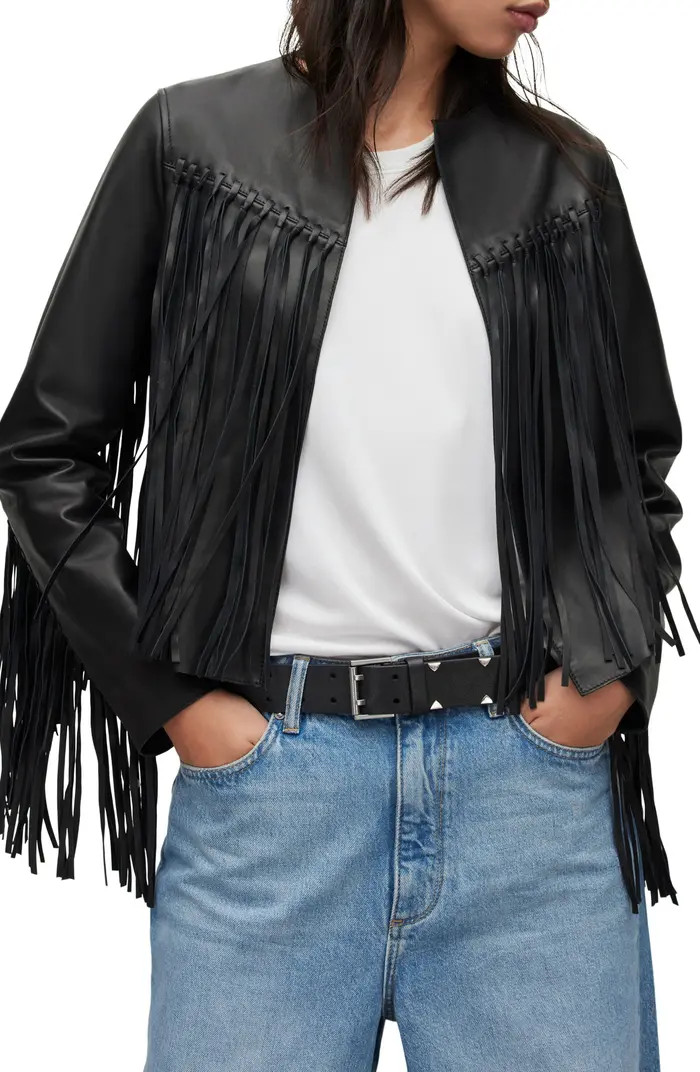 Reema Fringe Leather Jacket | Nordstrom
