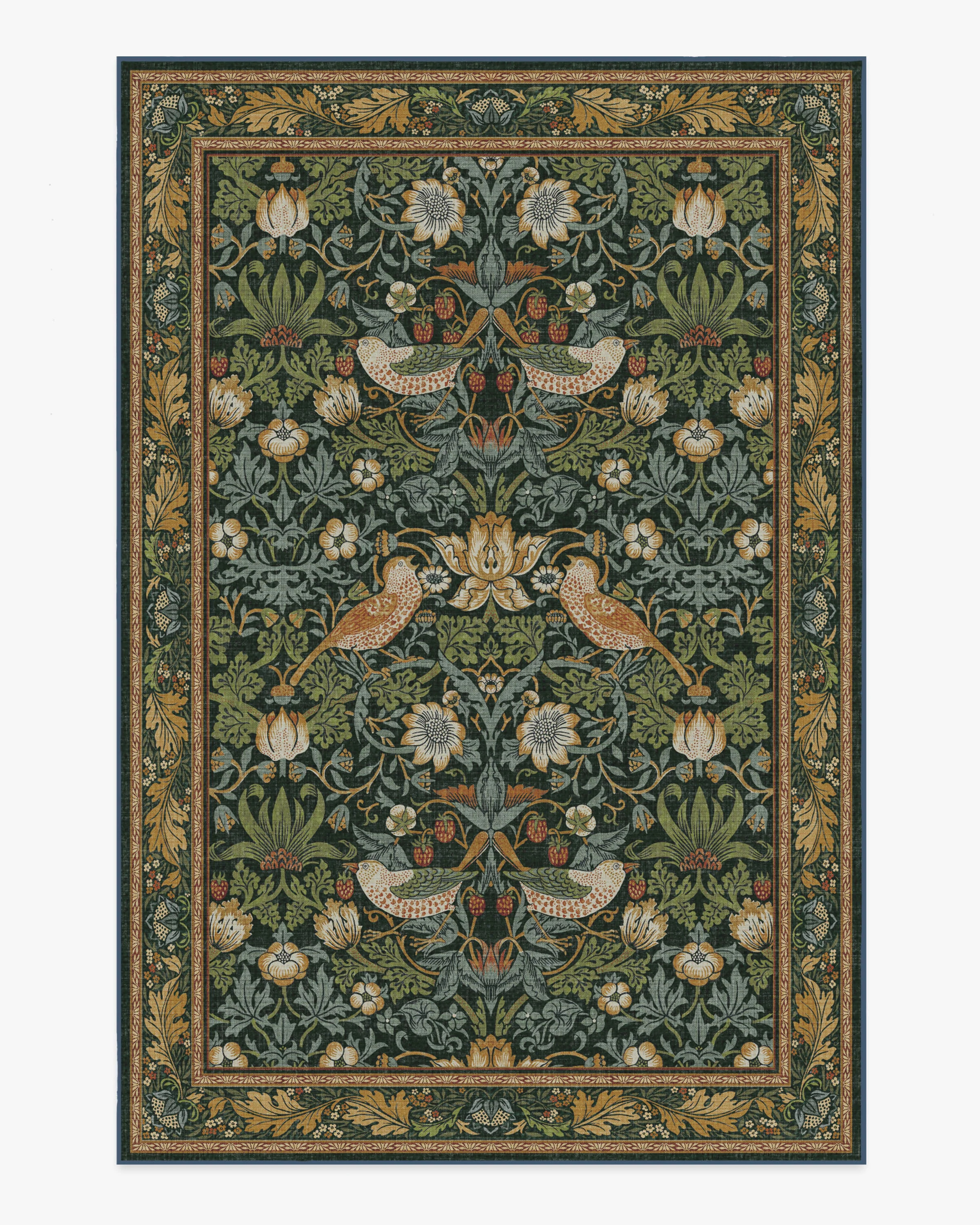 Morris & Co. Strawberry Thief Indigo Tufted Rug | Ruggable