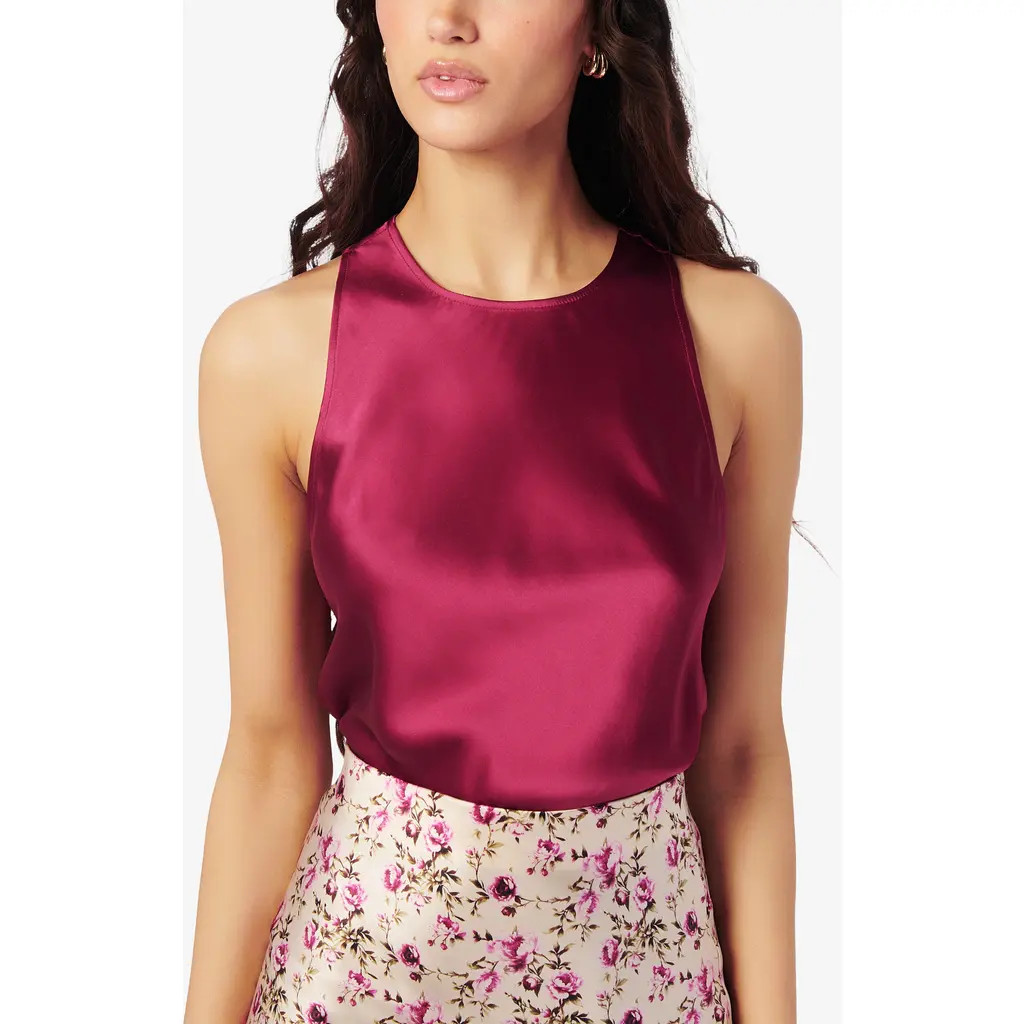 CAMI NYC Floriana Racerback Silk Tank in Snapdragon at Nordstrom, Size Large | Nordstrom
