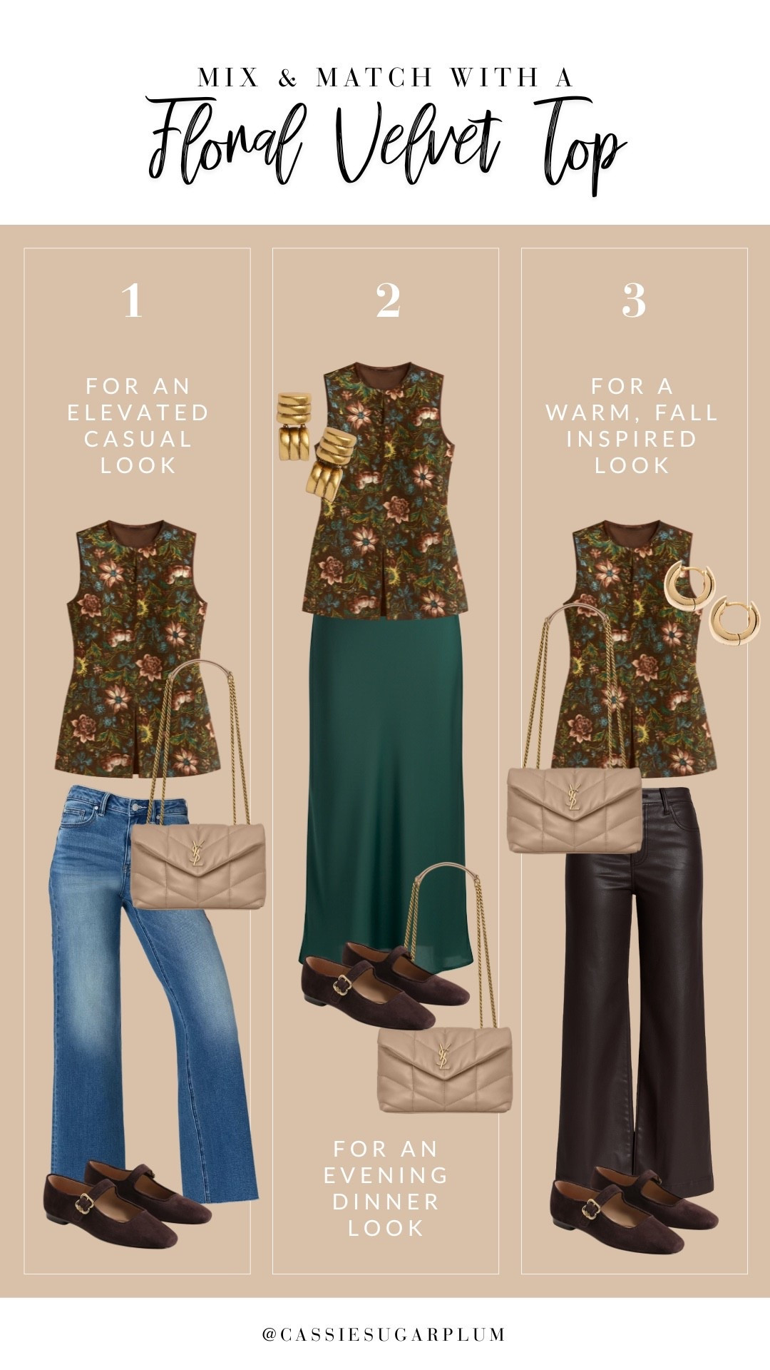 Mix and match with this floral velvet top from Tuckernuck! Such a chic statement piece for the season. 🤎

#LTKStyleTip #LTKOver40 #LTKSeasonal