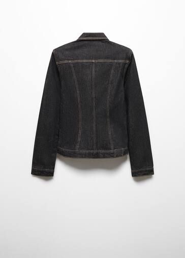 Fitted zipper denim jacket -  Women | Mango USA | MANGO (US)