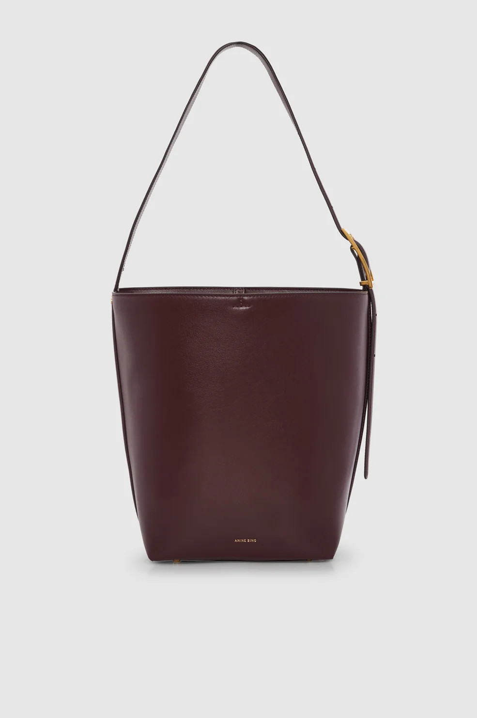 Elly Bucket Bag Grained Leather - Fig | Anine Bing