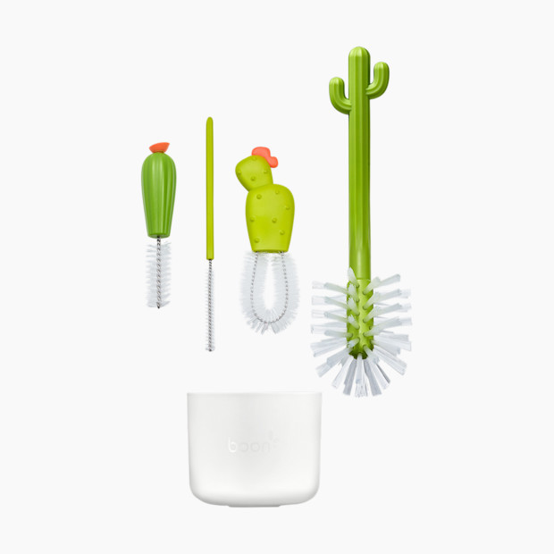 Boon Cacti 4 Piece Bottle Brush Set - White/Green | Babylist
