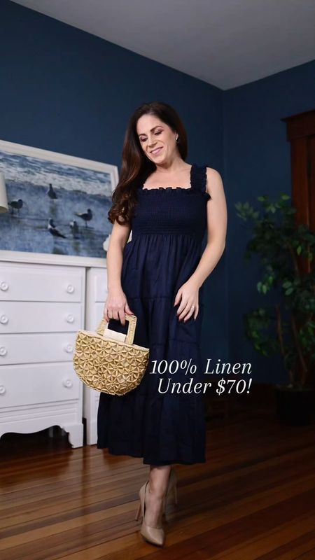 Can't believe this price! 100 percent linen, gorgeous smock detailing, and all the figure-flattery you could want. This one always gets tucked in my travel bag. Comes in 4 other colors. I'm tempted to get the creamy "sand" color too. Yes, it's that good! Wearing the XS

#LTKVideo #LTKtravel #LTKstyletip