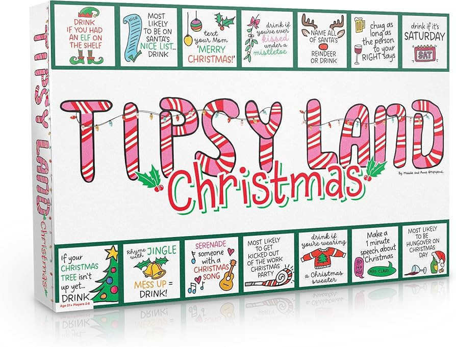 Tipsy Land Christmas Edition Your New Favorite Party Board Game, More Than 75 Unique Spaces for C... | Amazon (US)