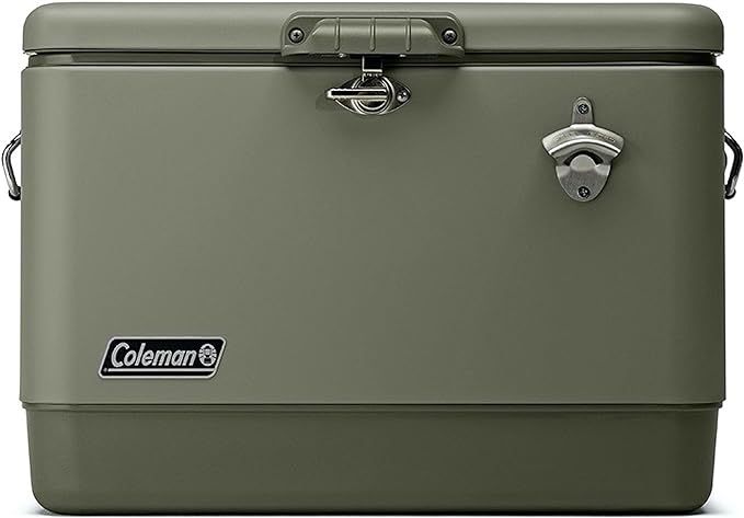 Coleman Reunion Premium Insulated Portable Cooler, Leak-Resistant 54qt Steel Belted Cooler with H... | Amazon (US)