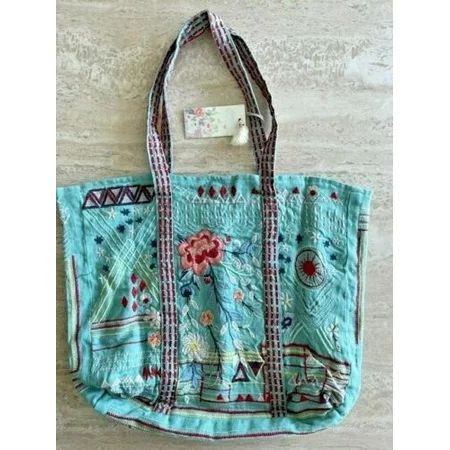 Johnny Was Aravis Embroidered Blue Linen Red Hobo tote bag Handbag Purse NEW | Walmart (US)
