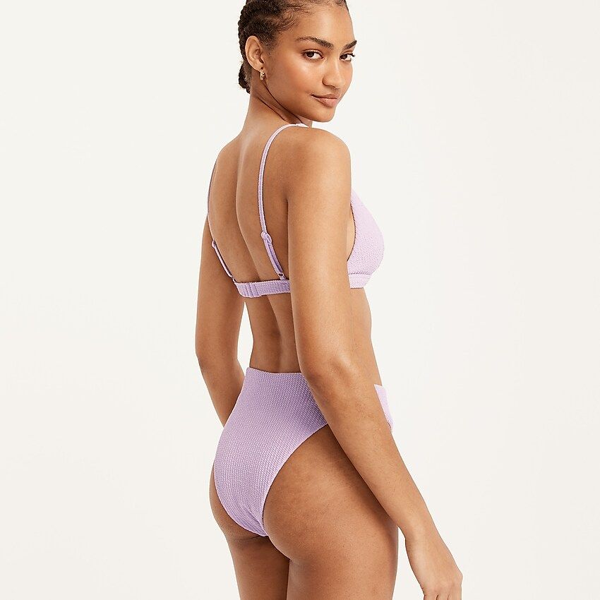 Textured high-rise cheeky bikini bottom | J.Crew US