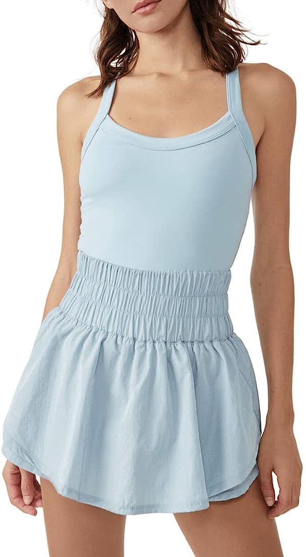 The Way Home Skortsie Tennis Dress with Shorts Underneath, Sleeveless Workout Athletic Dress Romp... | Amazon (US)