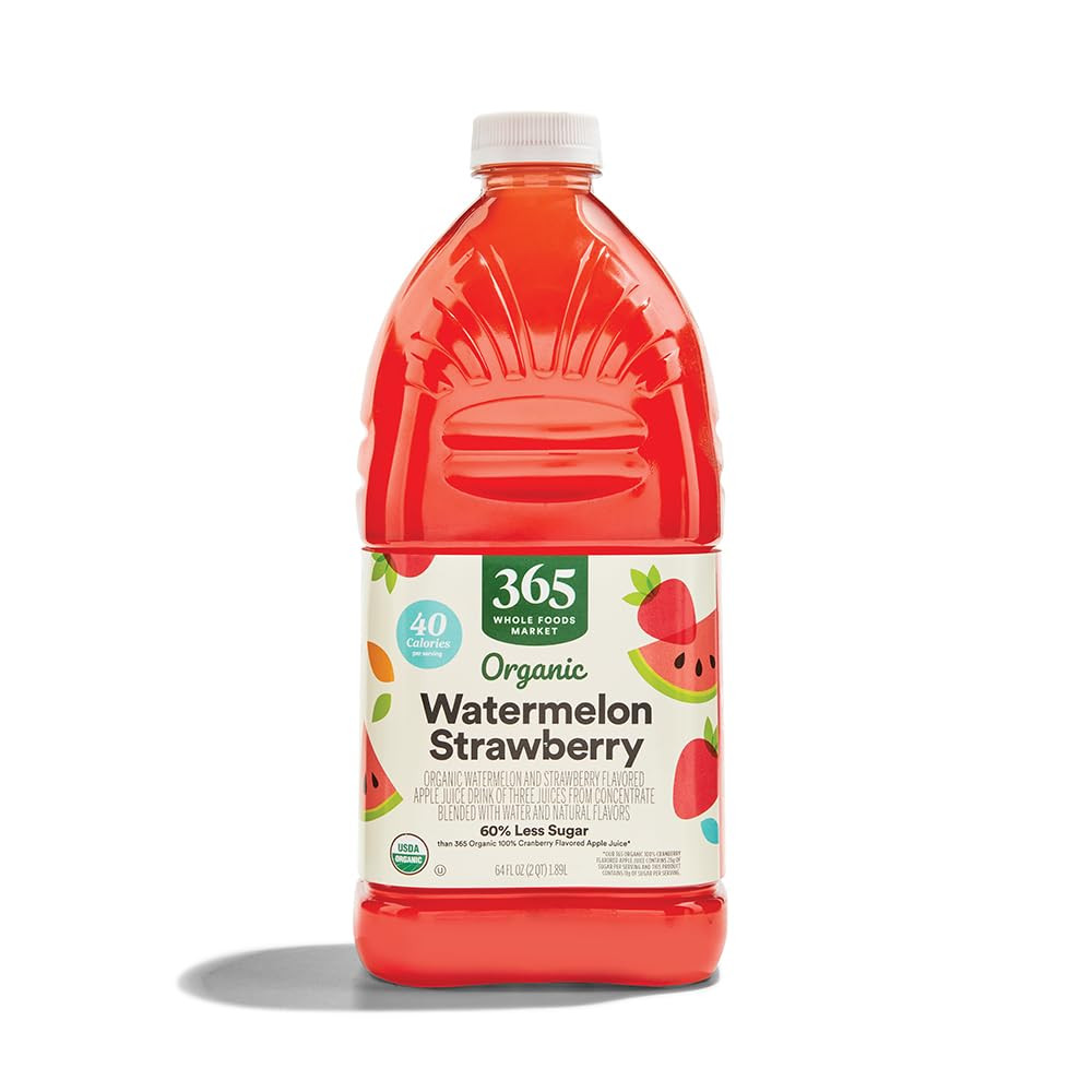 365 By Whole Foods Market, Juice Reduced Sugar Watermelon Strawberry Organic, 64 Fl Oz | Amazon (US)