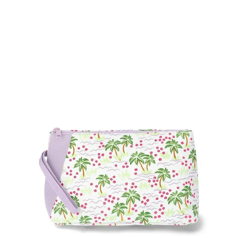 No Boundaries Triangle Beach Pouch, White Palm, Women’s | Walmart (US)