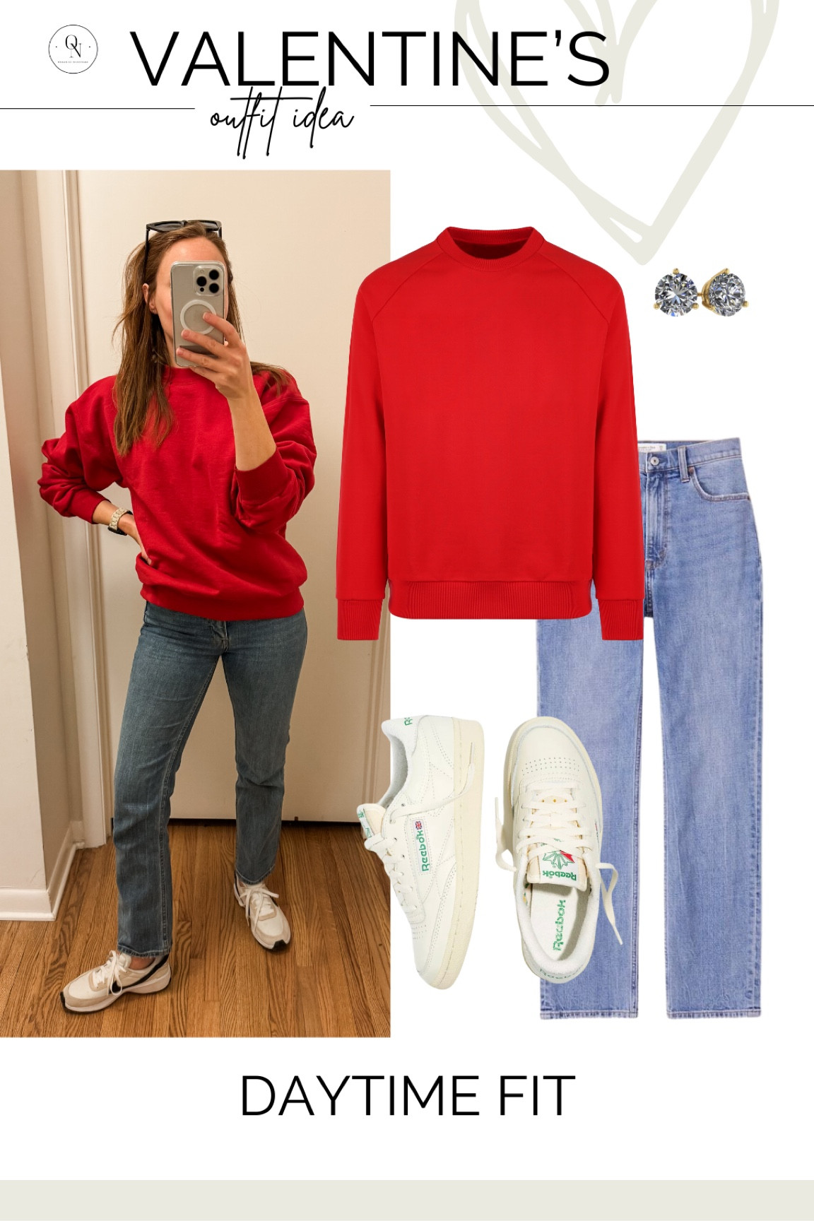 Easy Valentines mom fit ❤️ // Red sweatshirt // seasonal // Magic jeans 

#LTKSeasonal