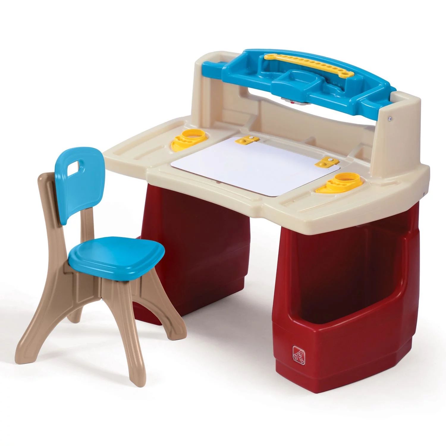 Step2 Deluxe Art Master Desk Kids Art Table with Storage and Chair in Multicolor, Plastic | Walmart (US)