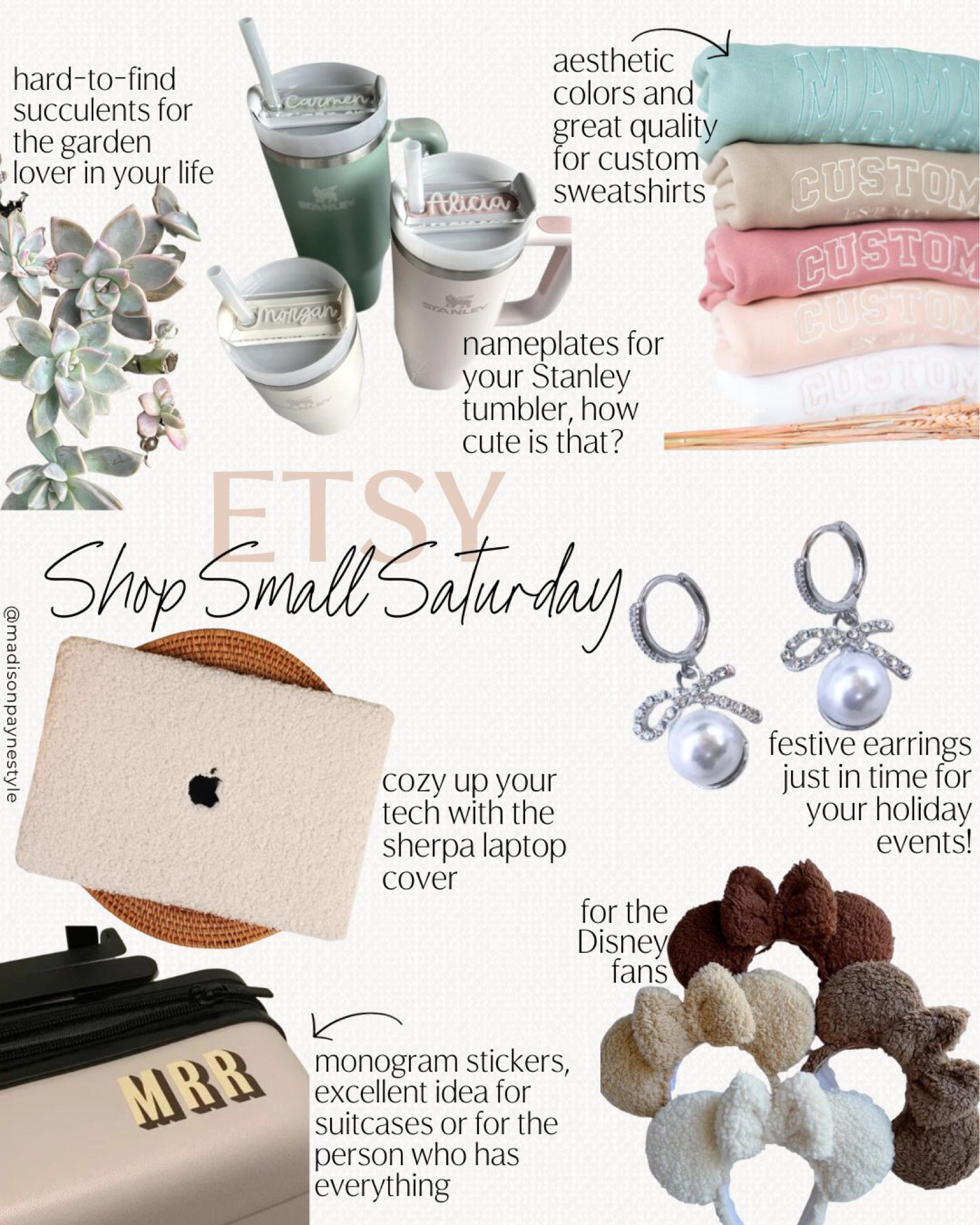 ETSY ✨ small business Saturday round up including lots of my favorites! All would make unique gifts 😊 

Etsy haul, small business Saturday, Madison Payne 

#LTKCyberWeek #LTKsalealert #LTKfindsunder100