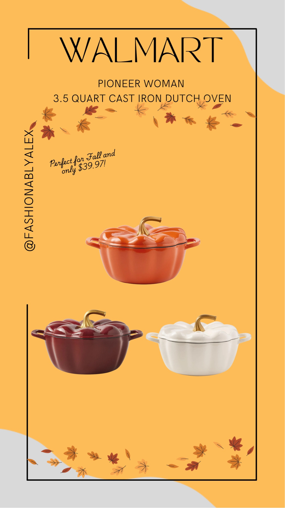 These 3.5 Quart Pumpkin Dutch ovens are perfect for making your favorite cozy Fall meals! They are only $39 and selling out quickly! 

#LTKFindsUnder50 #LTKHome #LTKSeasonal