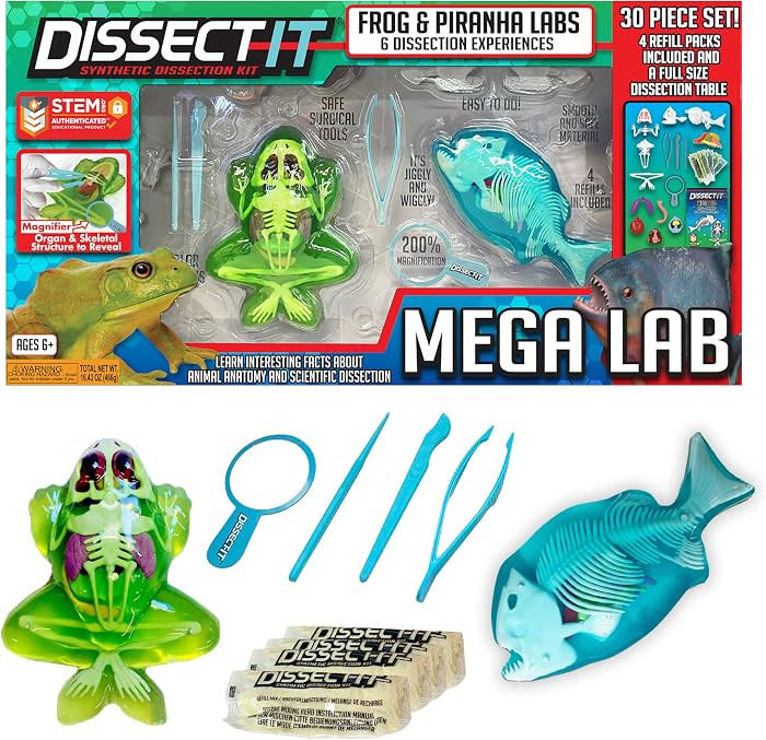 Top Secret Toys Mega Lab Dissect It Kit for Kids, Synthetic Frog and Piranha Dissection Kids Scie... | Amazon (US)