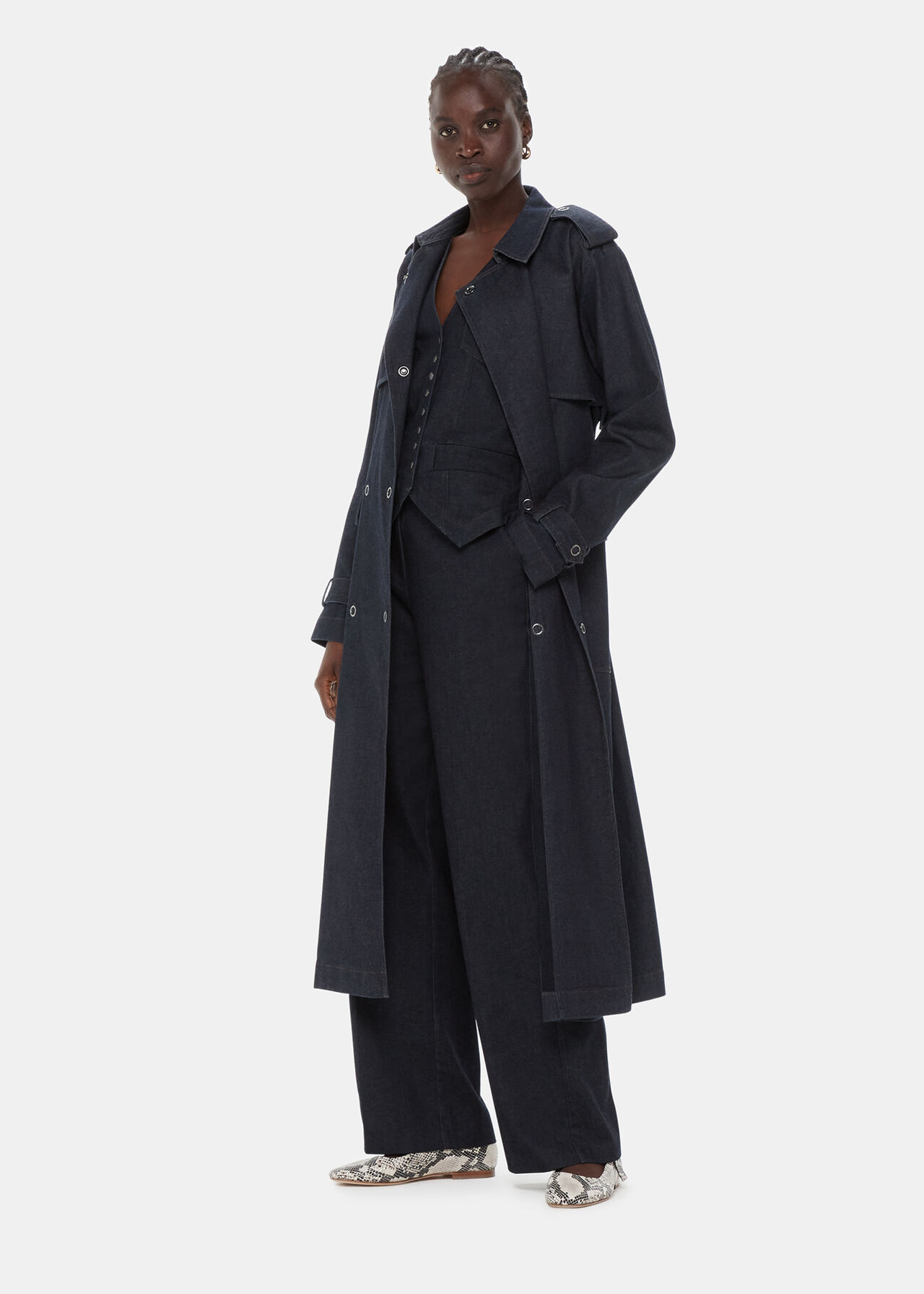 Cara Denim Trench Coat | Whistles