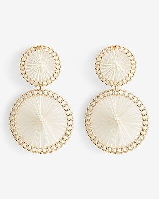 Yarn Wrapped Double Circle Drop Earrings | Express