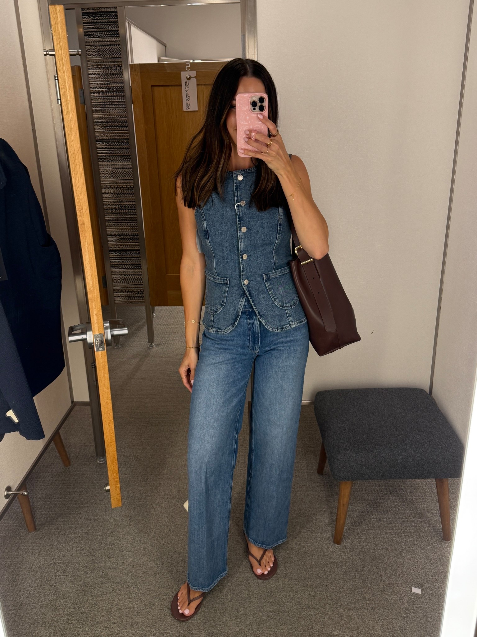 Big fan of this denim on denim look! Vest is true to size (S) and jeans are true to size (27). I’m 5’7” and the jeans were just a bit short for my liking but I loved everything else about them! 

Nordstrom anniversary sale try on / NSale 2025 



#LTKSeasonal #LTKSaleAlert #LTKItBag
