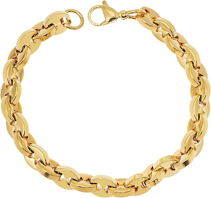 18K Gold Plated Gold Paperclip Bracelet Gold Chain Bracelet for Women Dainty Link Bracelet Gift f... | Amazon (US)