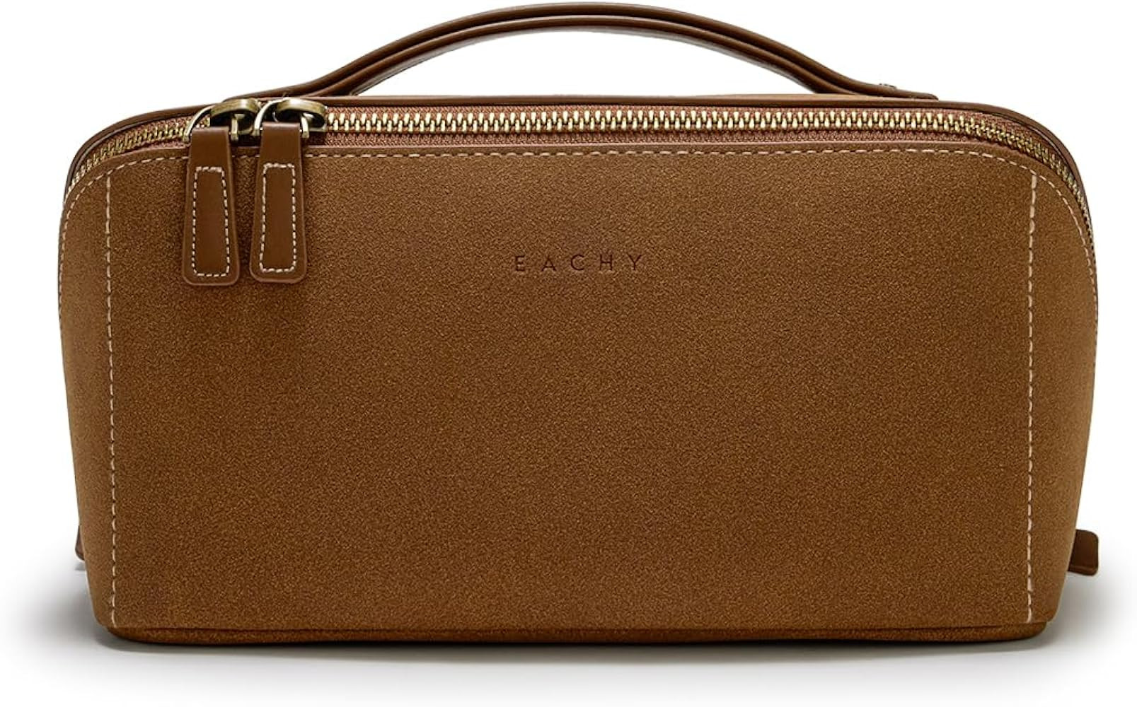 EACHY Travel Makeup Bag, Faux Suede Cosmetic Bags for Women,Large Capacity Portable Pouch Open Fl... | Amazon (US)