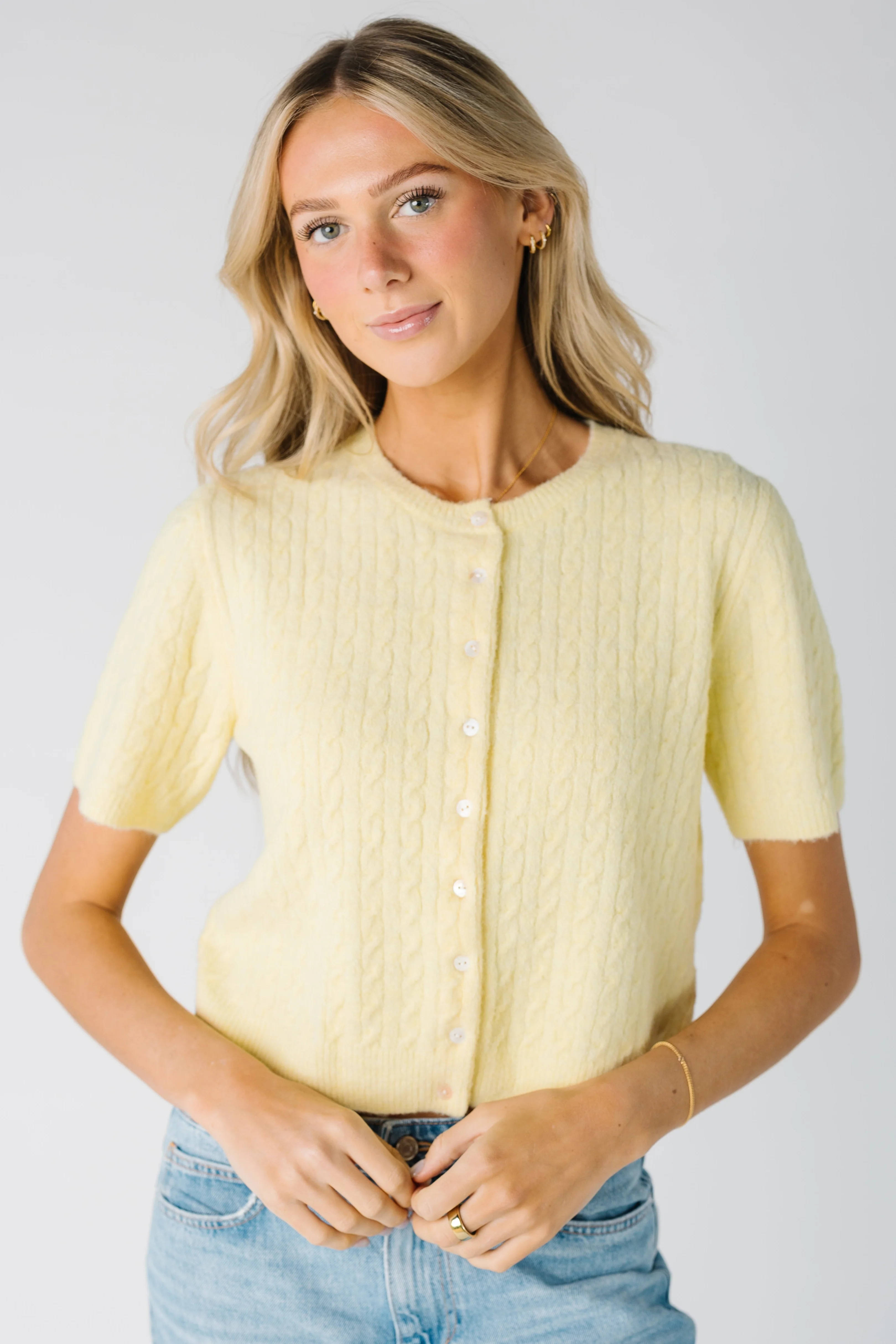 Lucy Cable Knit Short Sleeve Cardigan | Called To Surf