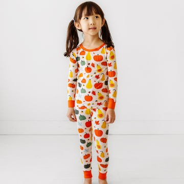 Autumn Harvest Two-Piece Bamboo Viscose Pajama Set | Little Sleepies