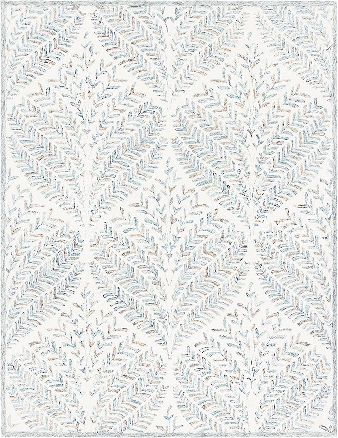 SAFAVIEH Capri Collection Area Rug - 10' x 14', Ivory & Blue, Handmade Wool, Ideal for High Traff... | Amazon (US)