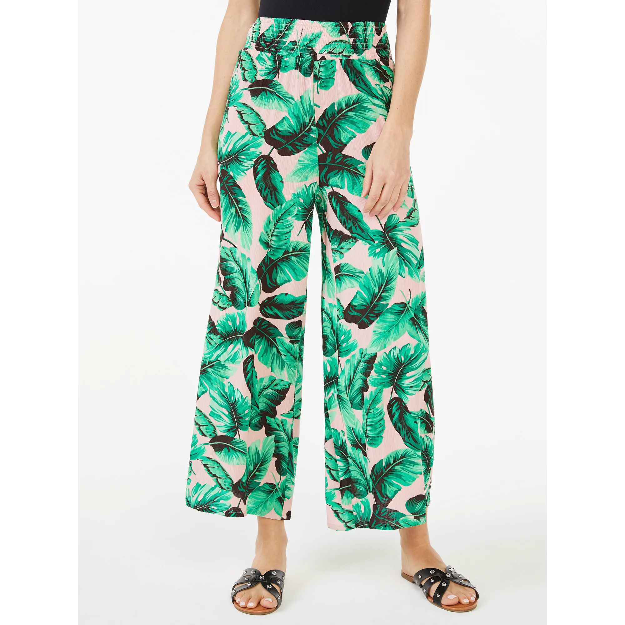 Scoop Women's Printed Wide Leg Ankle Pants | Walmart (US)