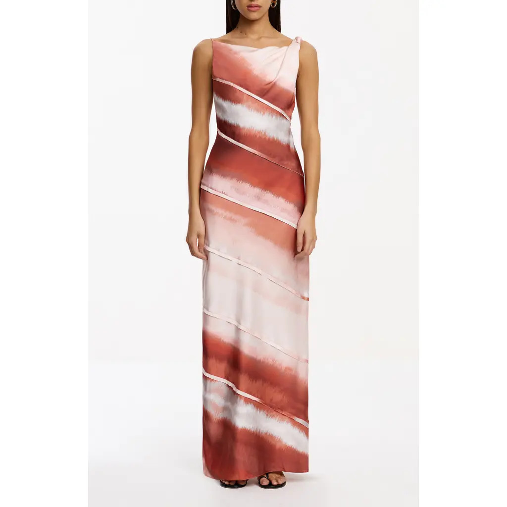 Significant Other Kahlo Stripe Satin Gown in Amber Stripe at Nordstrom, Size 2 Us | Nordstrom