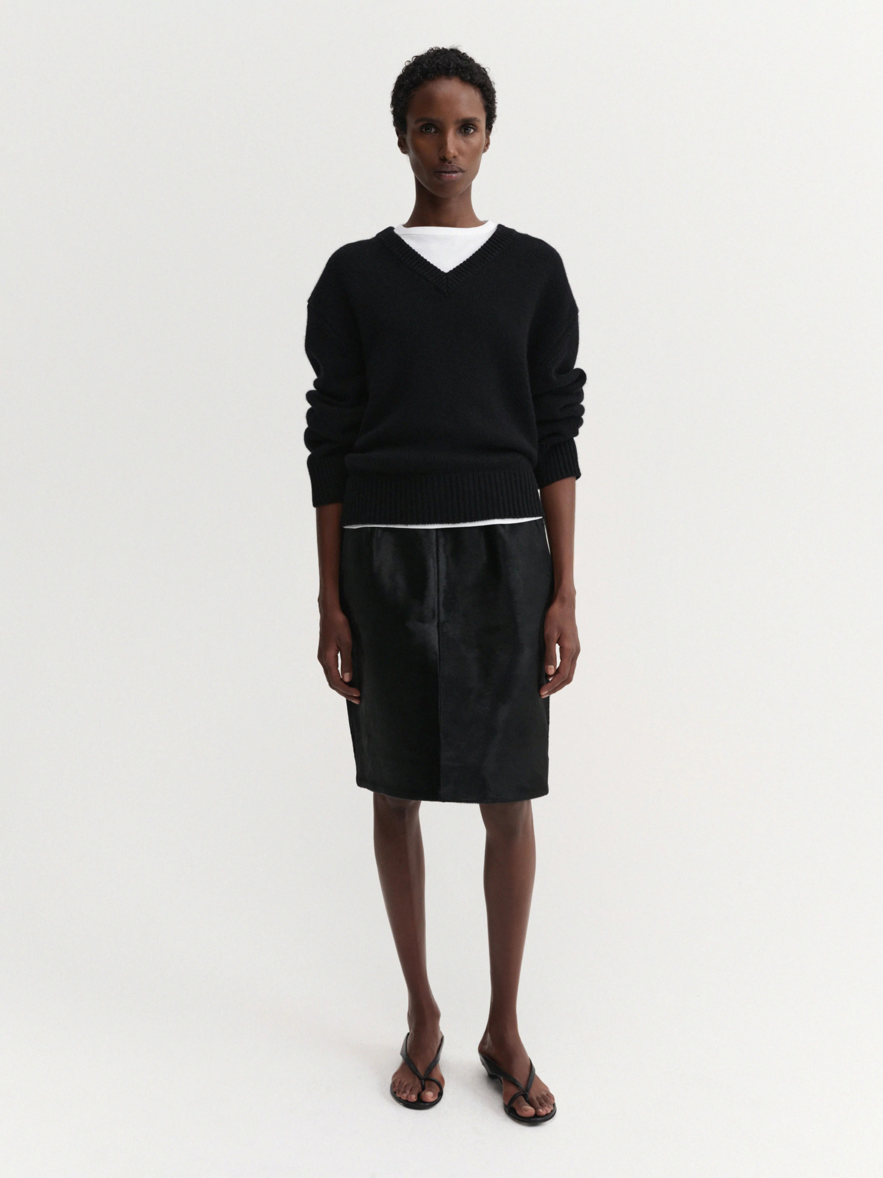 Nara Pony Leather Skirt, black | Almada Label