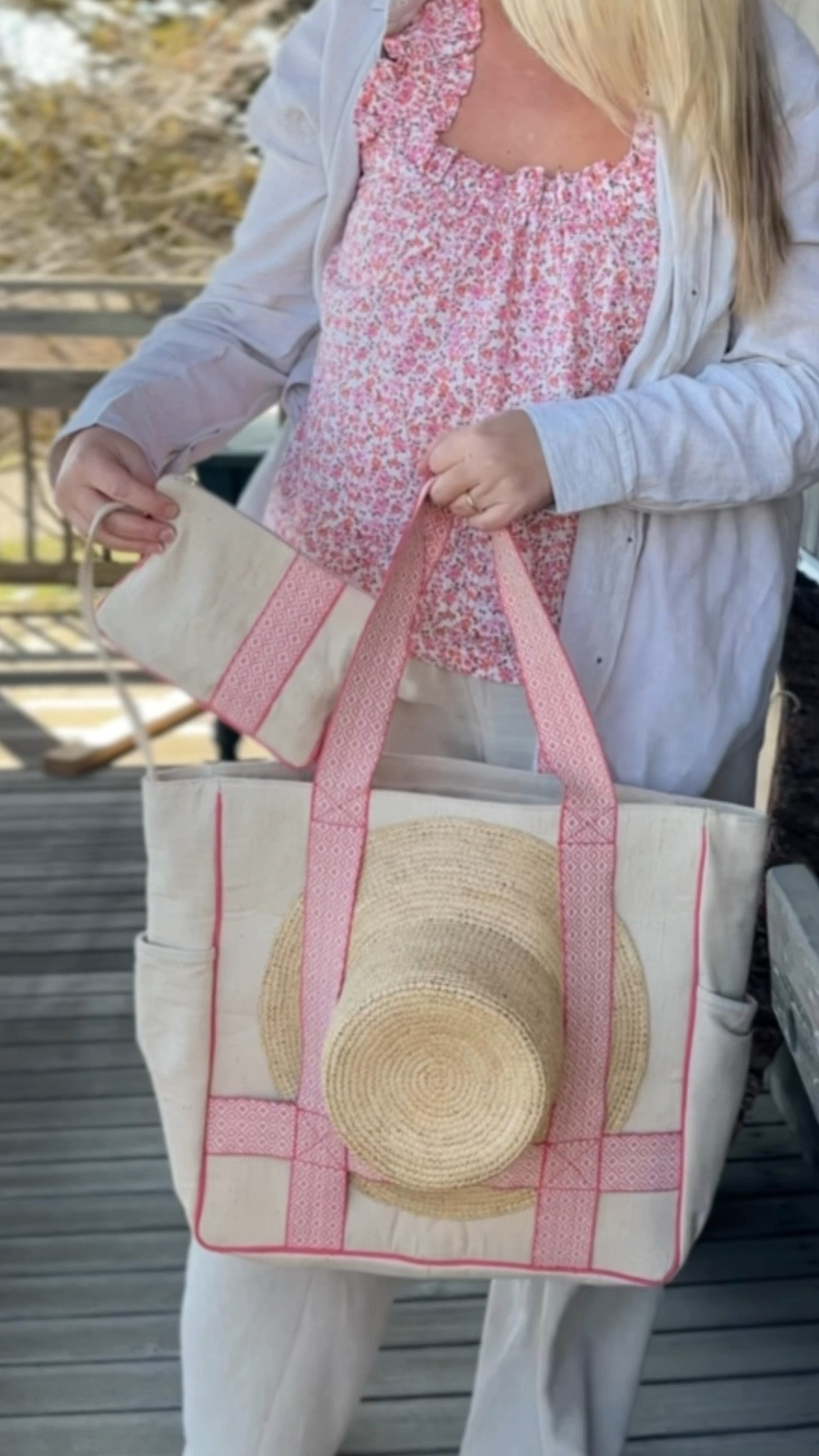 Found a great beach tote 🙌🏻🌊 my new Suncatcher Daytripper Carryall Tote is so smartly designed. With outside straps to hold your beach hat, two side pockets great for water bottles & sunblock, a matching pouch perfect for essentials, and plenty of space for your beach towel and more. It is easy to pack in a suitcase too, so perfect for travel. This tote is available in pink (shown here) or black. 

#LTKTravel #LTKWatchNow #LTKItBag